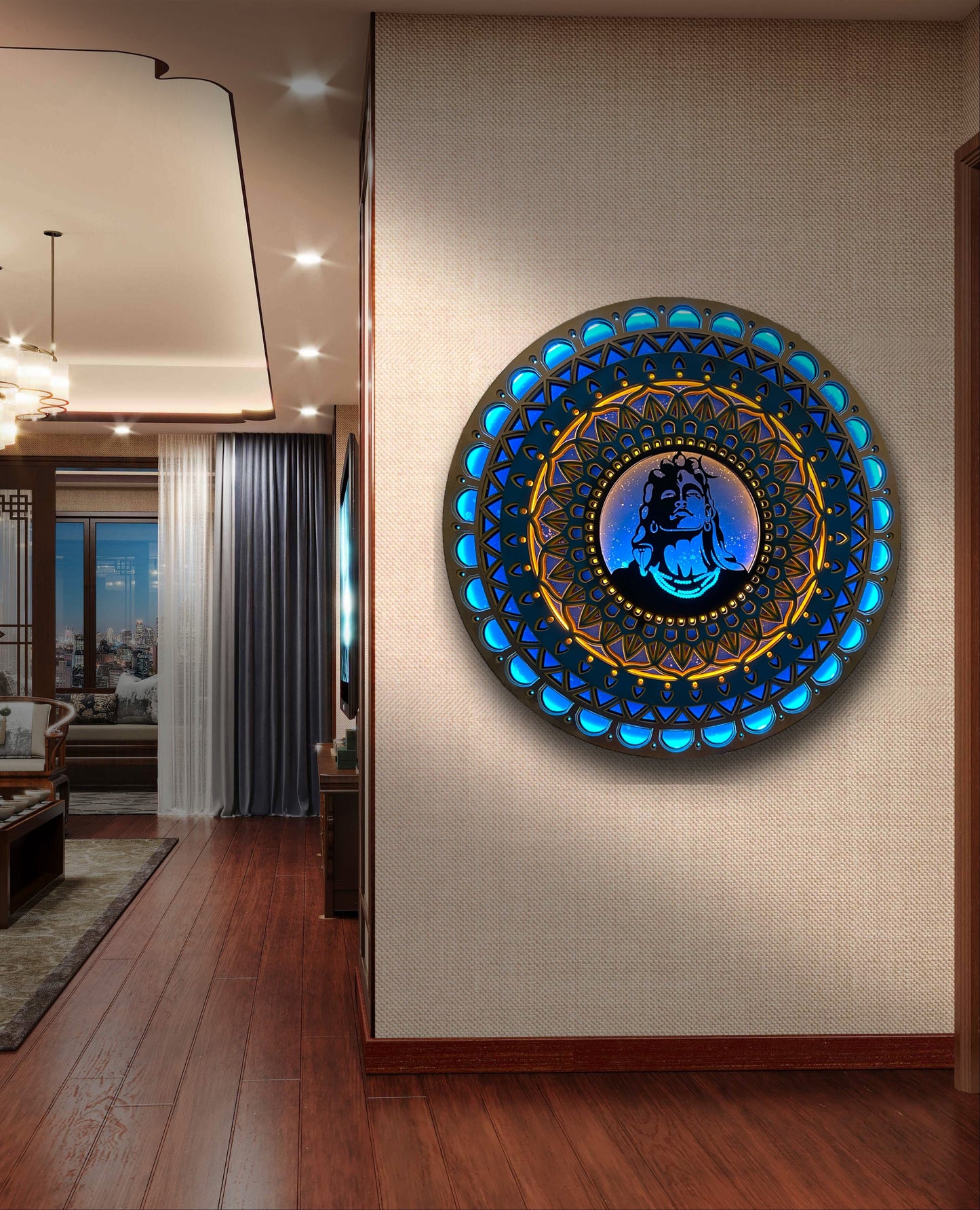 the Divine: Stunning Shivji Art Emerges Through Lightthe Divine: Stunning Shivji Art Emerges Through Light