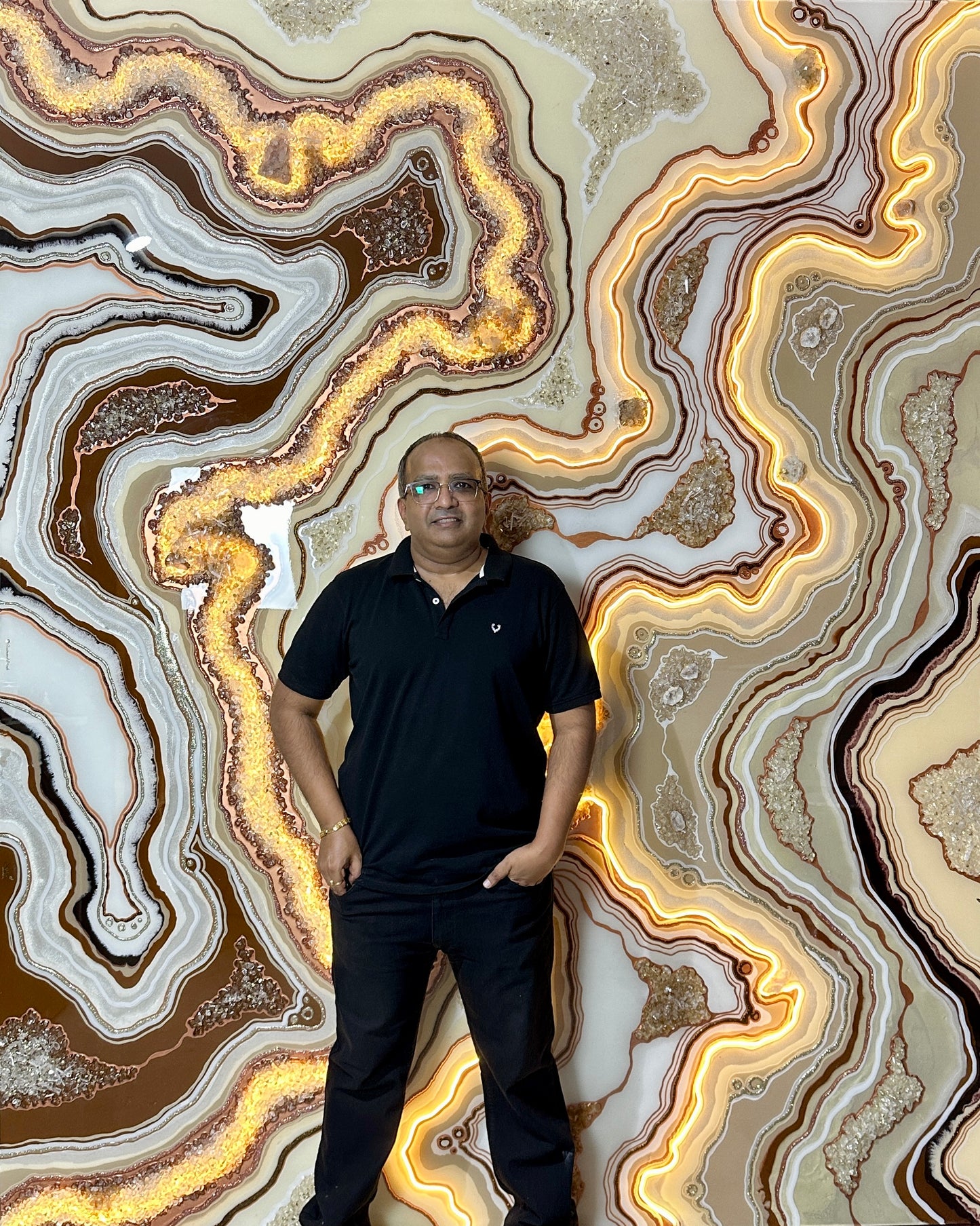 Resin Geode Wall Art with Lights