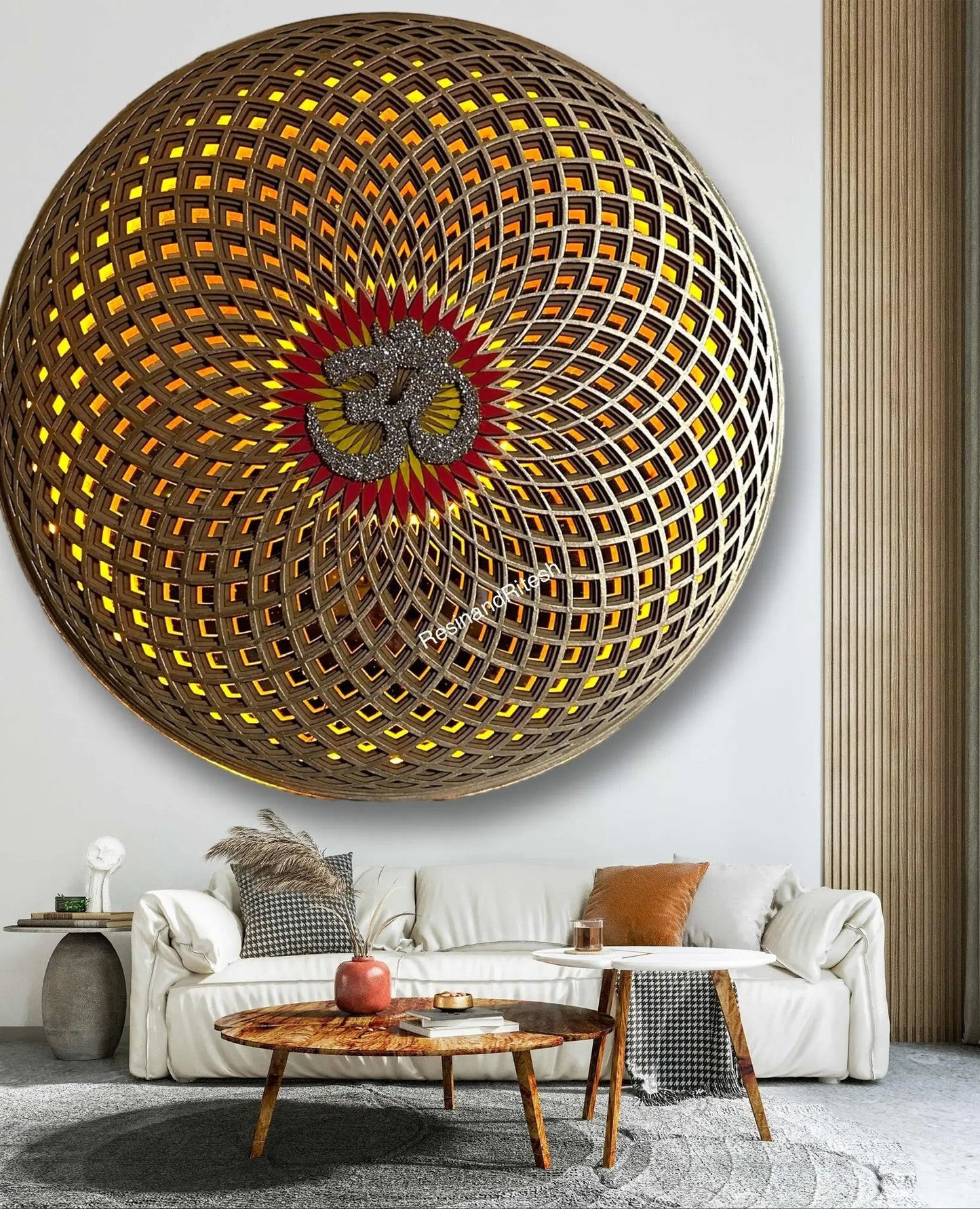 Sacred AUM Illumination: Fusion of Colors and Light"