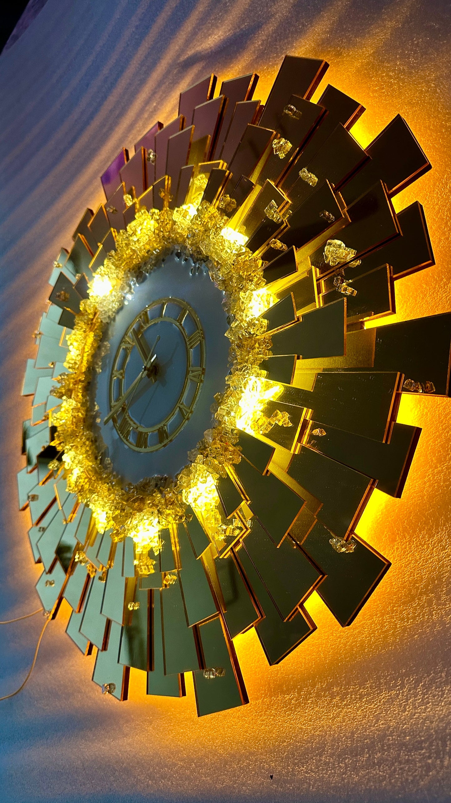 The Wall Clock: A Symphony of Acrylic, Crystals, and Light