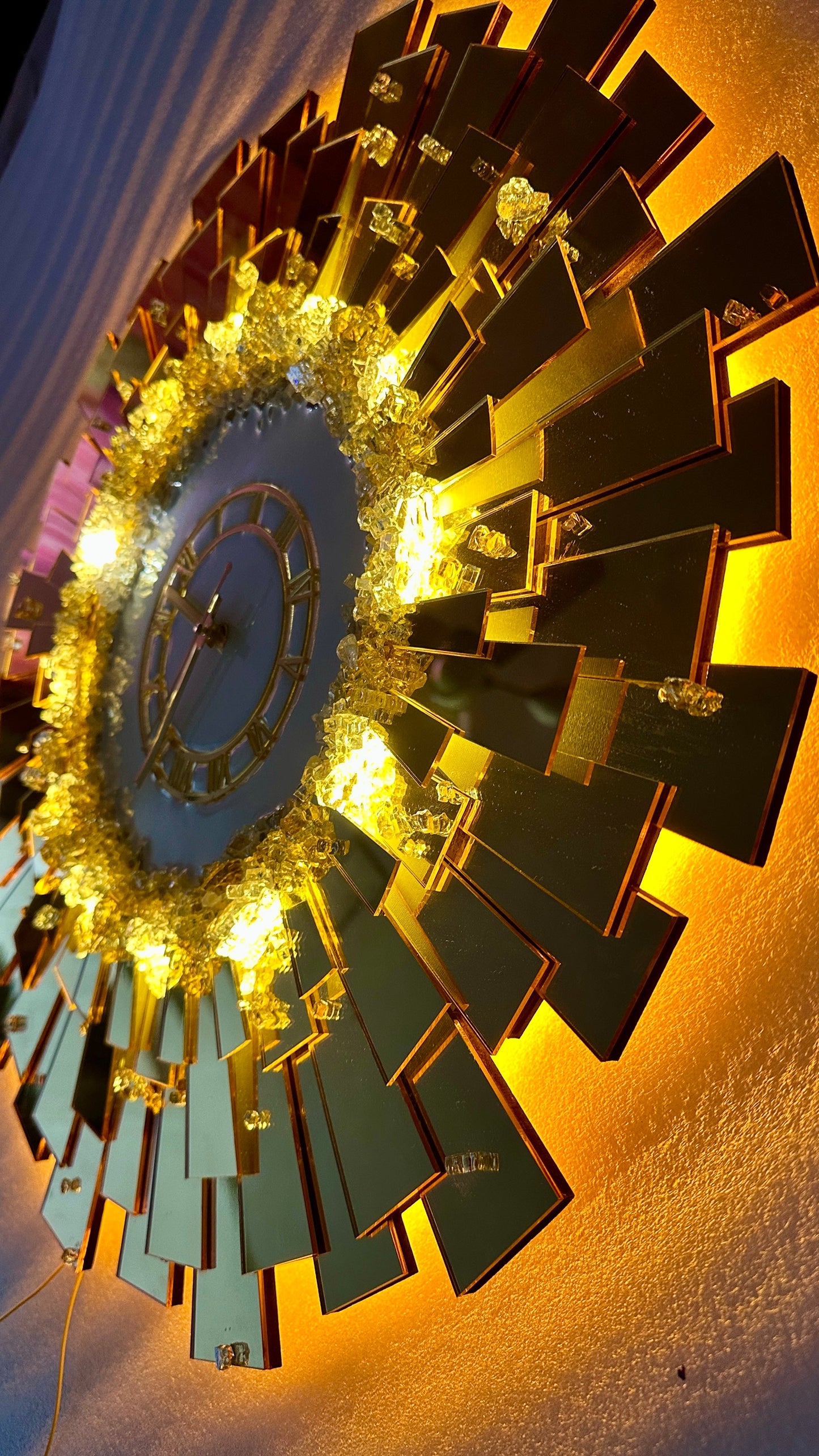 The Wall Clock: A Symphony of Acrylic, Crystals, and Light