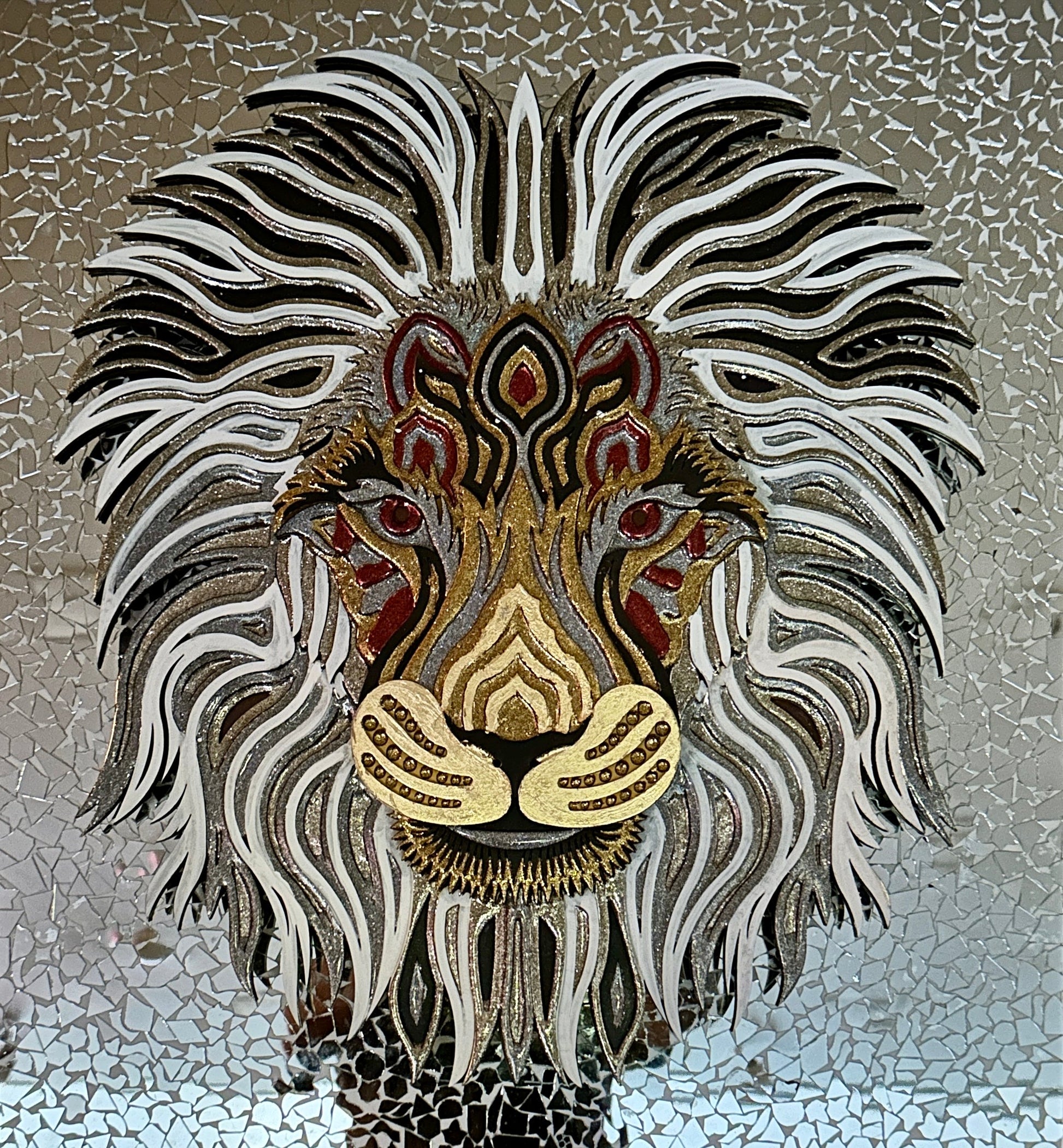 Shop Lion Handmade Mirrors with Lights | ResinandRitesh