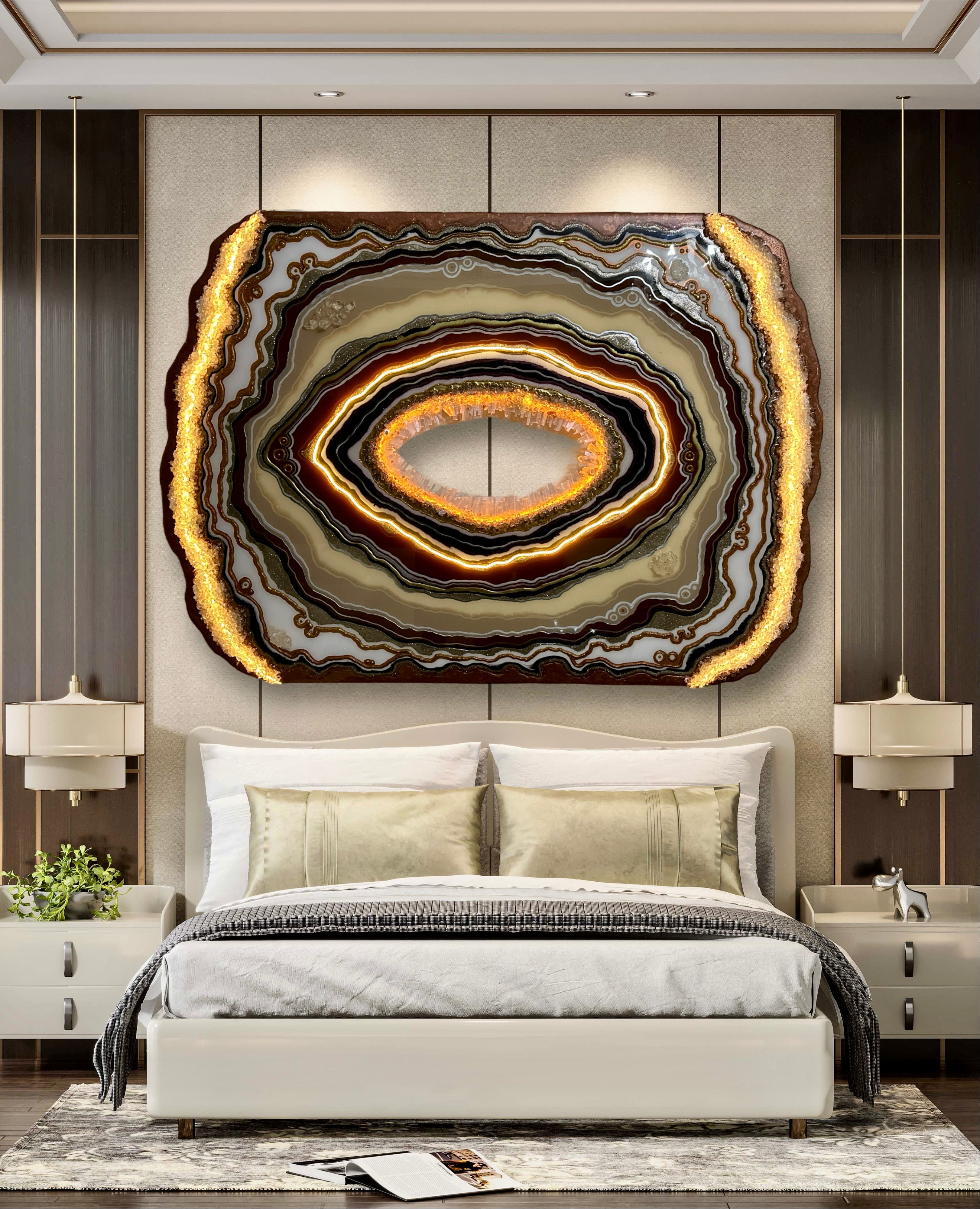 Set of 2 Modern Geode Resin Art Abstract Alcohol Ink Cradled Birch Gallery  Wood Canvas Agate Art Housewarming Gift Home Decor -  Canada