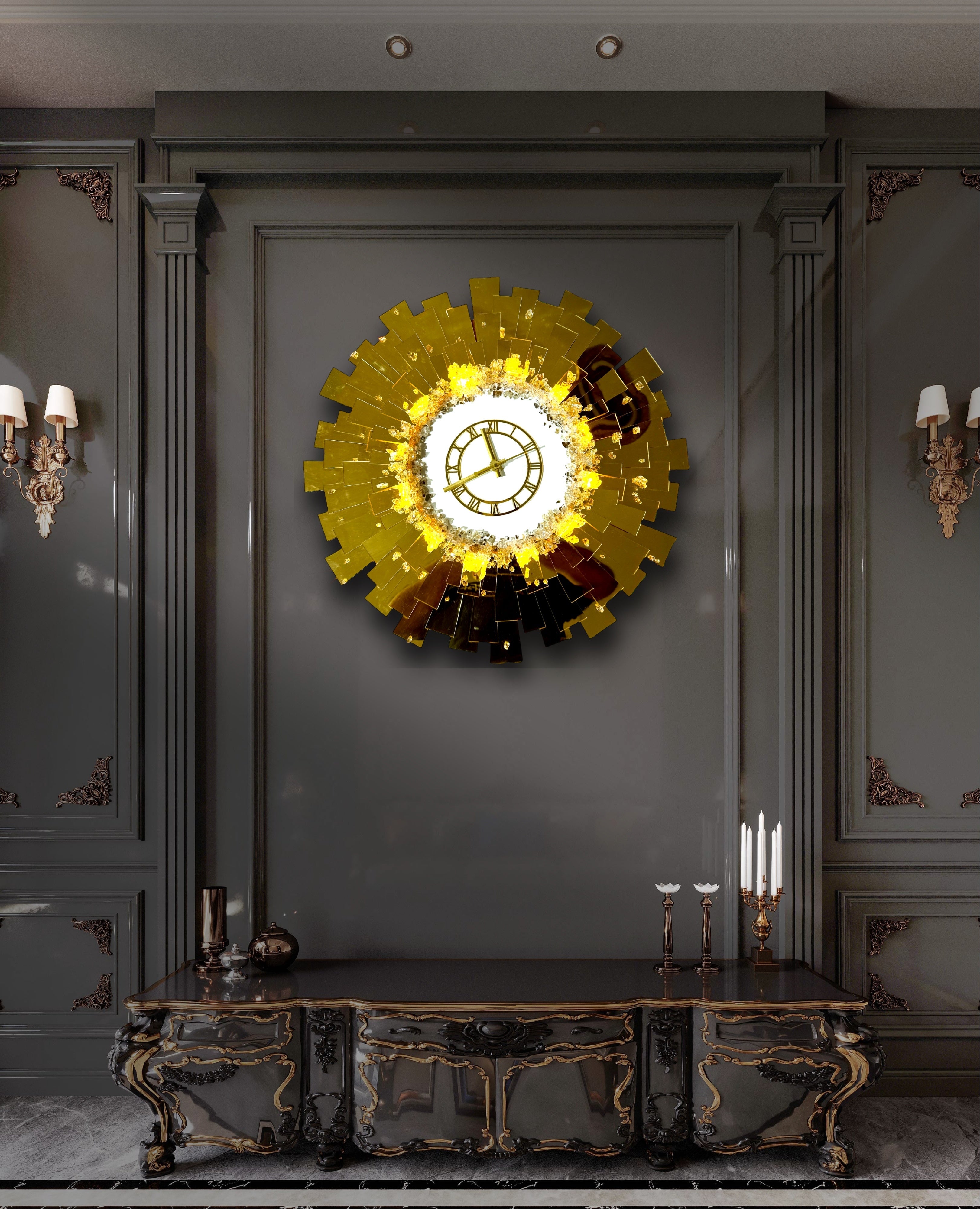 The Wall Clock: A Symphony of Acrylic, Crystals, and Light