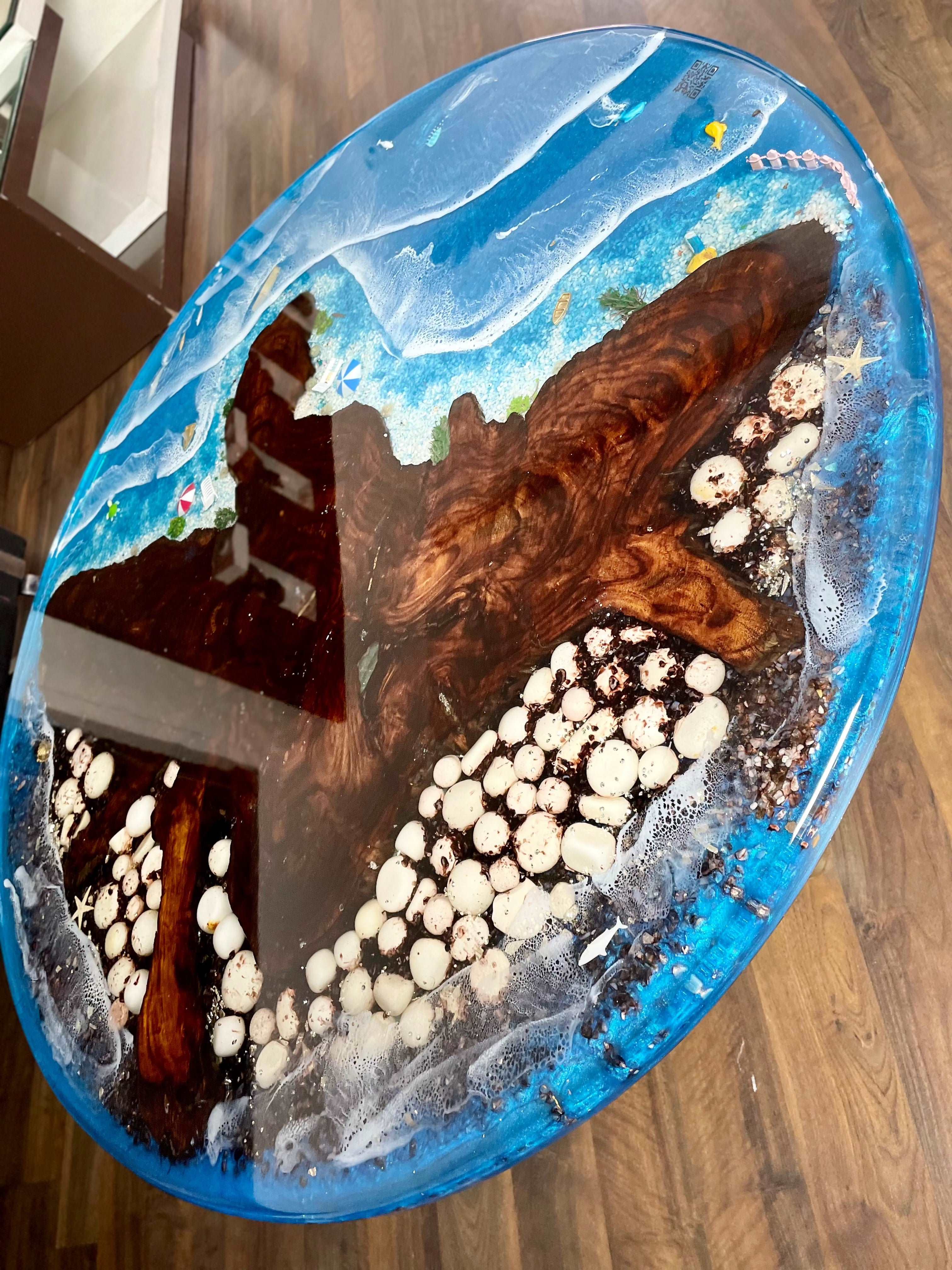 Resin ocean coffee deals table