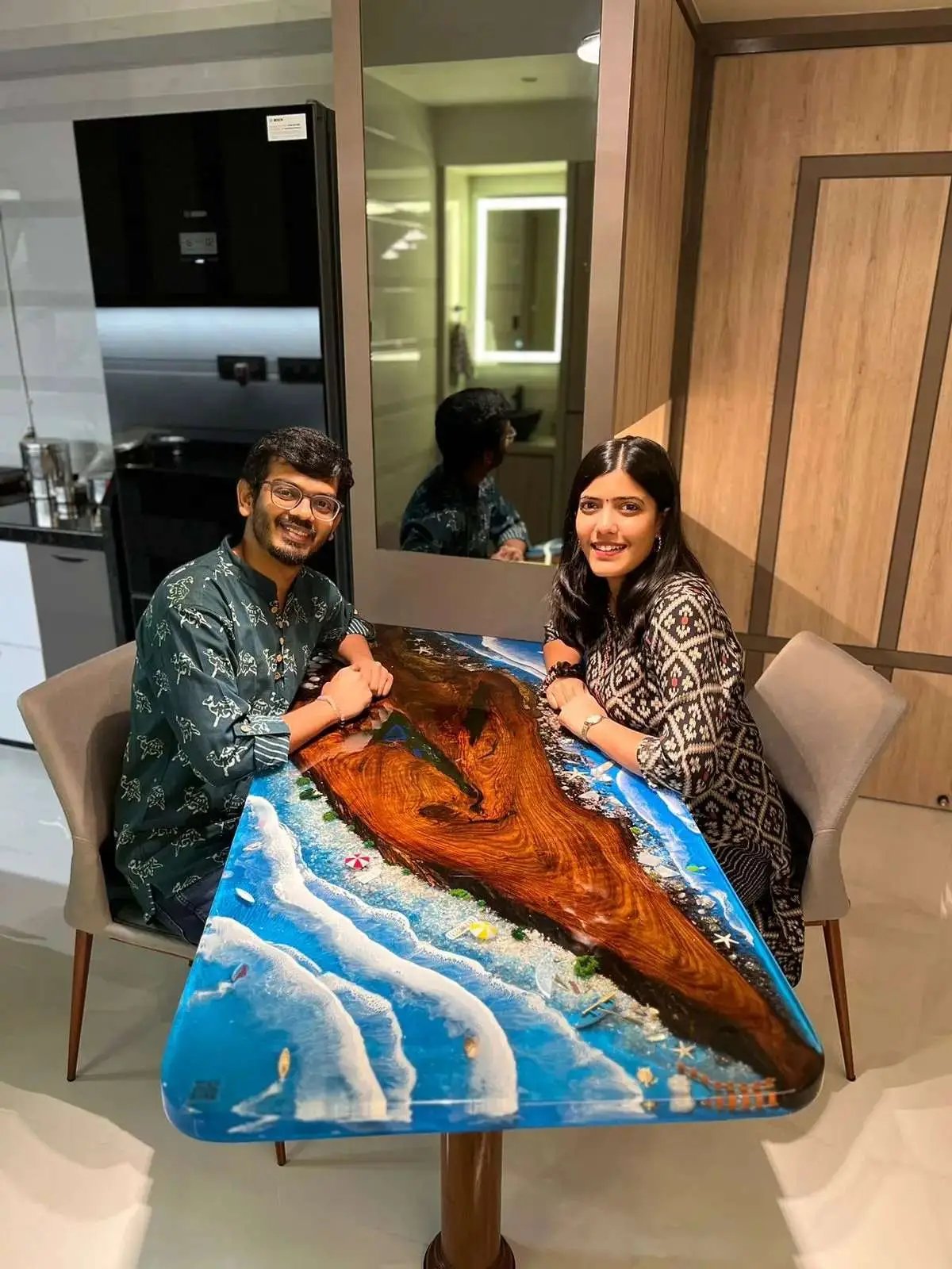 3D ocean Dining Tables ResinandRitesh India